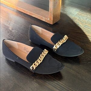Report for Nordstrom Rowan Black Chain-Accent Women's Loafers size 10